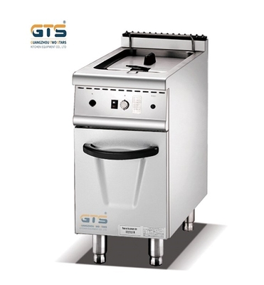 Commercial 21L Potato Chips Chicken Crispy Fryer French Fries Deep Gas Fryer with Cabinet and Italian Regulator High Efficiency