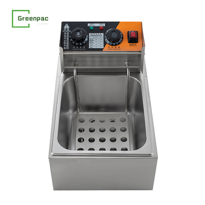 Hot Selling Stainless Steel Commercial Electric Extra Thick Single Basket Restaurant Deep Fryer 6L Deep Fryer With Timing Device