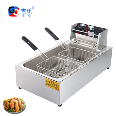 High Quality GQ-18 12L Commercial Electric Deep Fryer Stainless Steel Deep Fryer Machine With Potato Chips For Sale